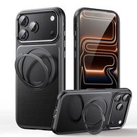 Чехол для iPhone 18 pro max/ 17 pro Max силиконовый с поворотным кольцом черный