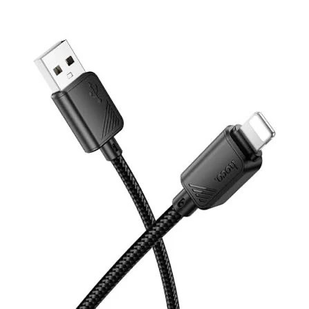 кабель Hoco BX113 плетение USB to IP черный Вид спереди